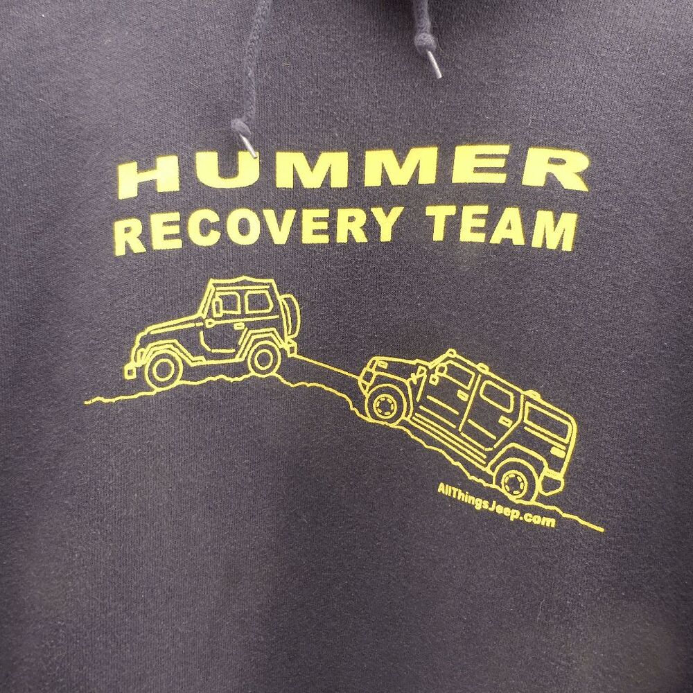 VTG Lee Jeep Hummer Recovery Team‎ Funny Y2K Hoodie Graphic Pullover Size 2XL